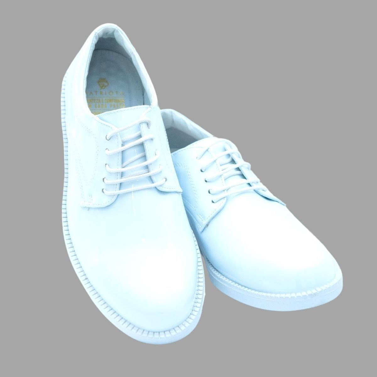 Sapato Social Patriota Branco Verniz