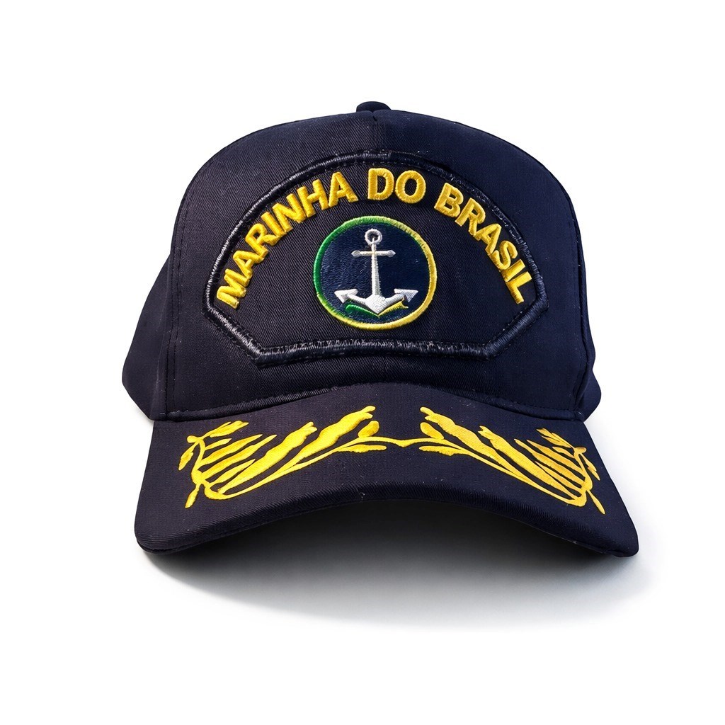 Boné modelo Americano Vice Almirante com logotipo da Marinha.