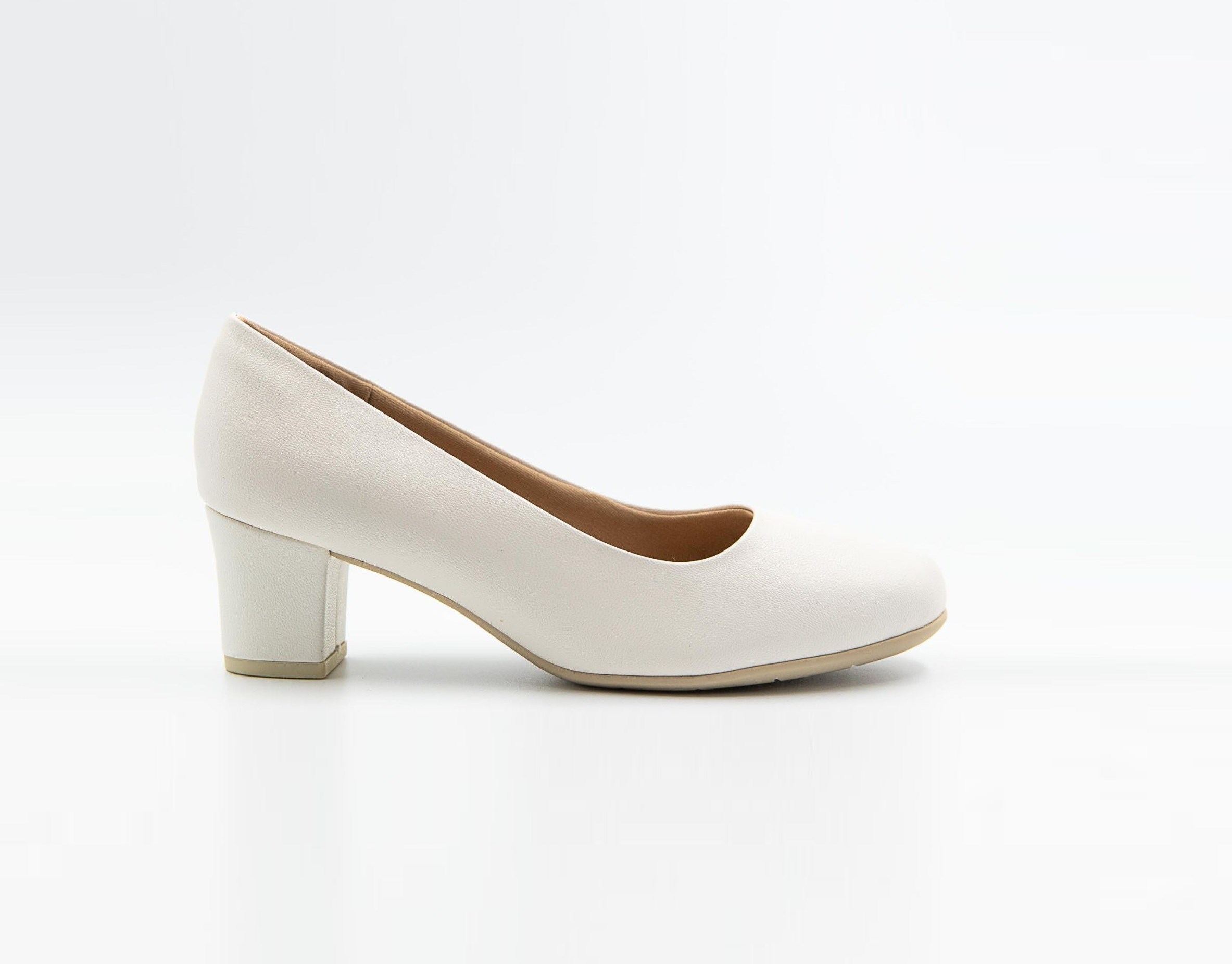 SAPATO SCARPIN BRANCO FOSCO SALTO 5 CM PICCADILLY