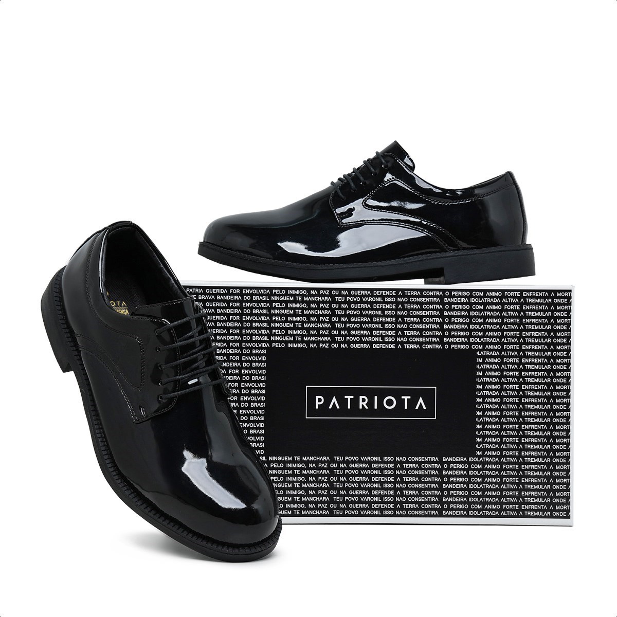 Sapato Social Patriota Preto Verniz