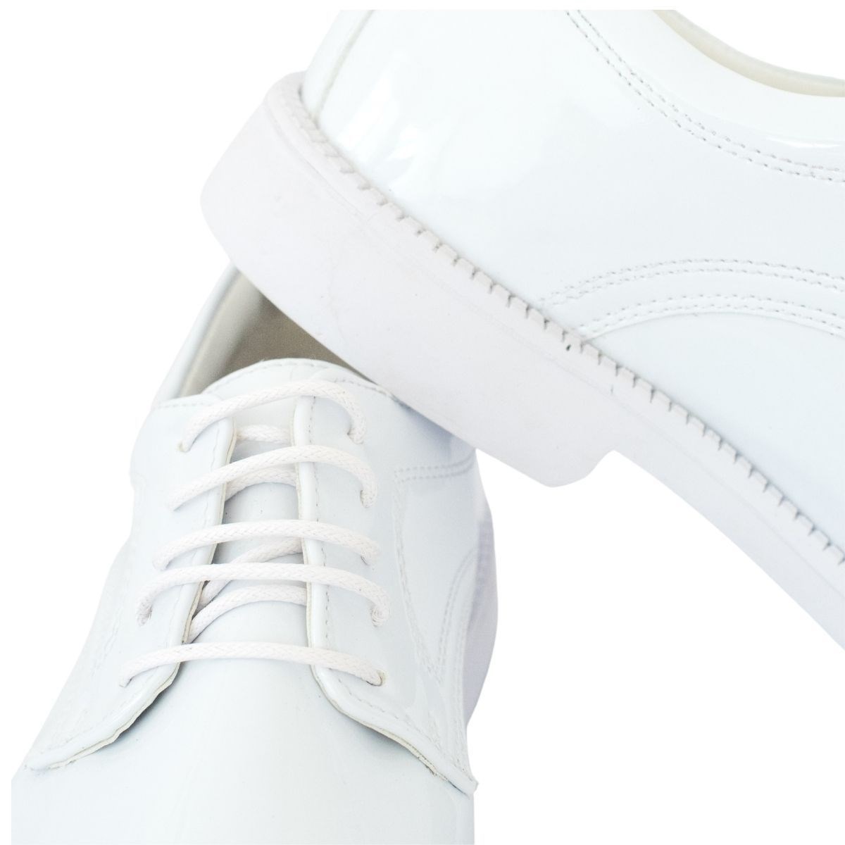 Sapato Social Patriota Branco Verniz