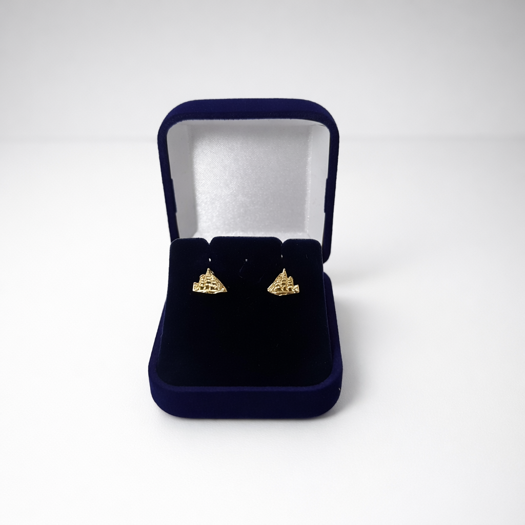 Brinco Formato Veleiro com estojo veludo 