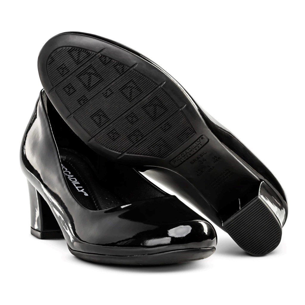 SAPATO SCARPIN PRETO VERNIZ SALTO 5 CM PICCADILLY