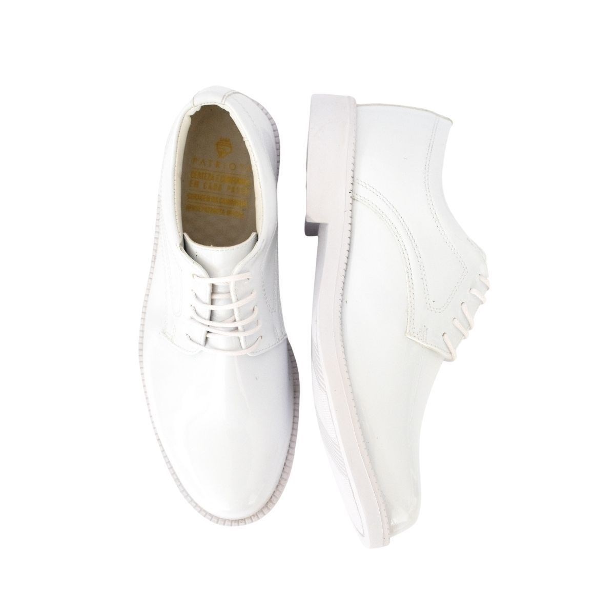 Sapato Social Patriota Branco Verniz