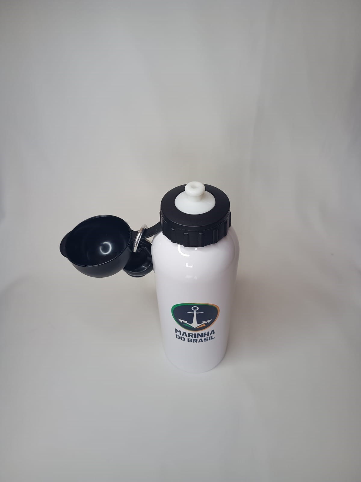 Squeeze de alumínio branca personalizada Marinha - Promoção