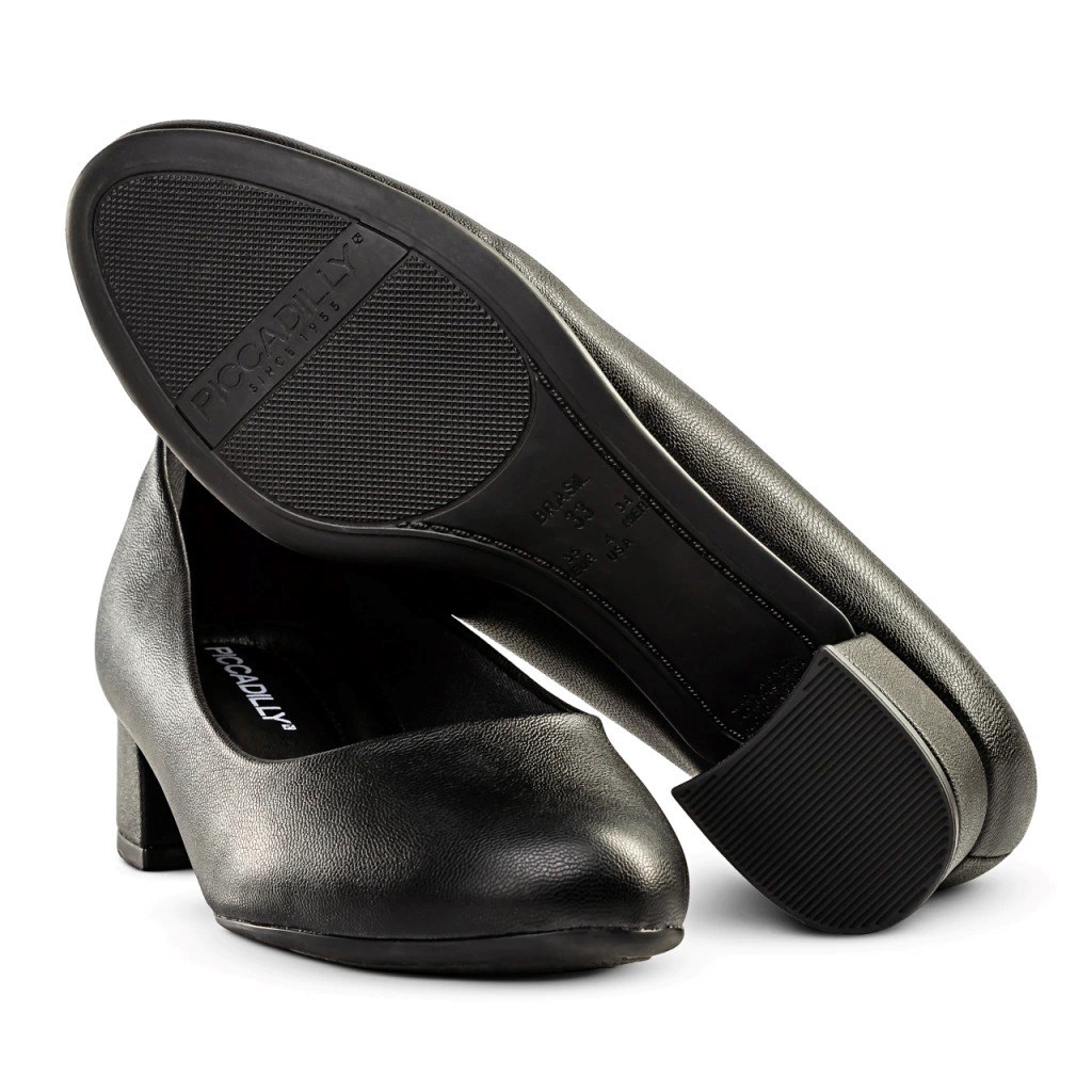SAPATO SCARPIN PRETO FOSCO SALTO 3CM PICCADILLY