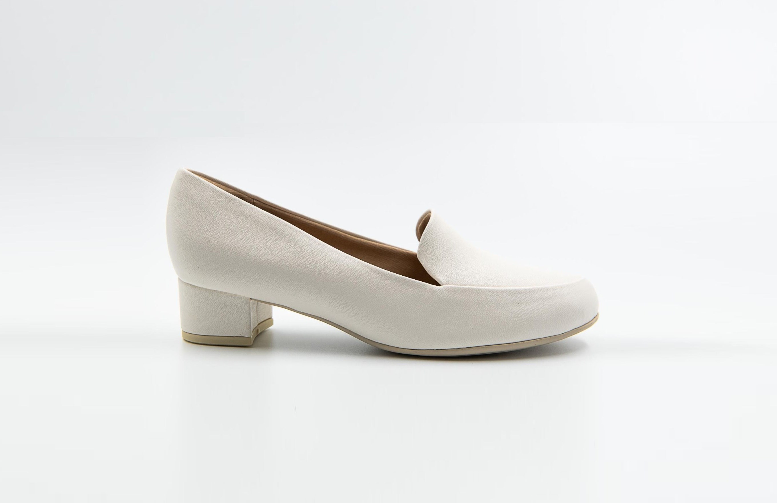 SAPATO MOCASSIM BRANCO FOSCO SALTO 3 CM PICCADILLY