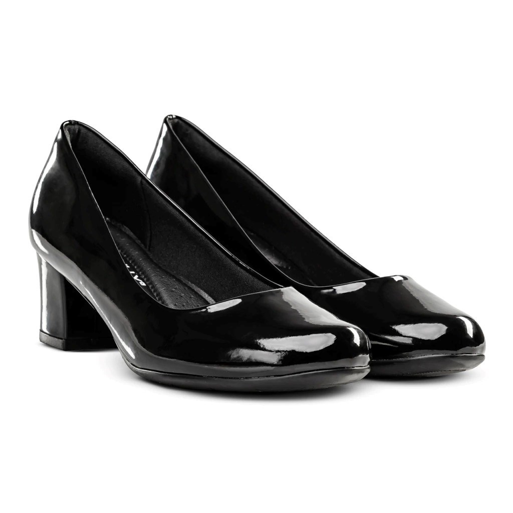 SAPATO SCARPIN PRETO VERNIZ SALTO 5 CM PICCADILLY